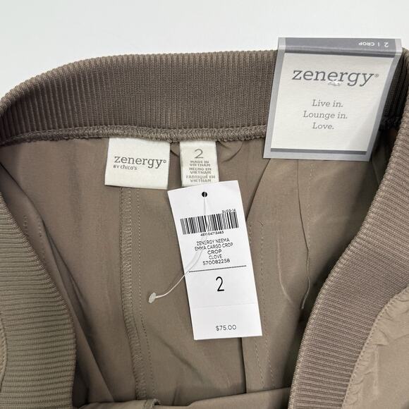 Zenergy Chicos Neema Emma Cargo Cropped Pant Sz 2 US L/12 Pink/Blue/Tan Lot Of 3 - Picture 15 of 16